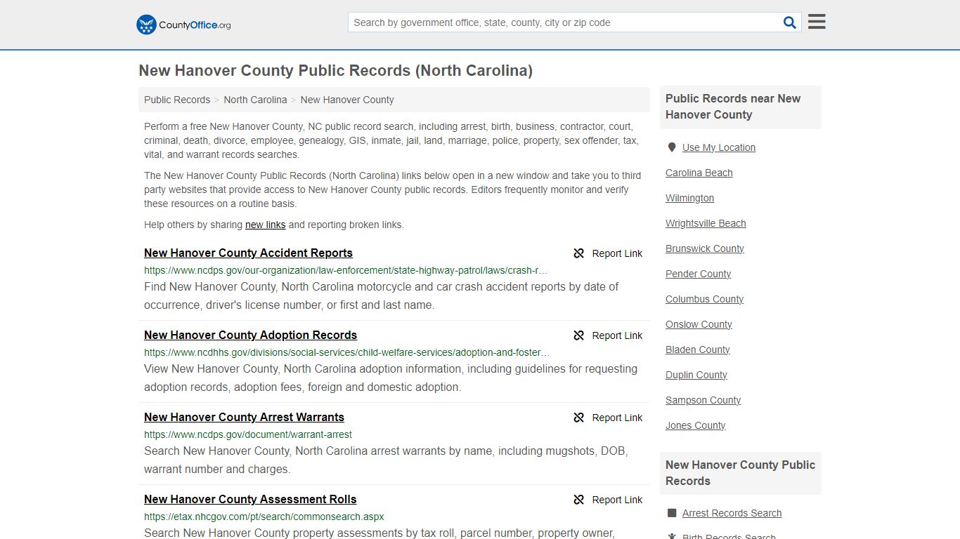 New Hanover County Public Records (North Carolina) - County Office