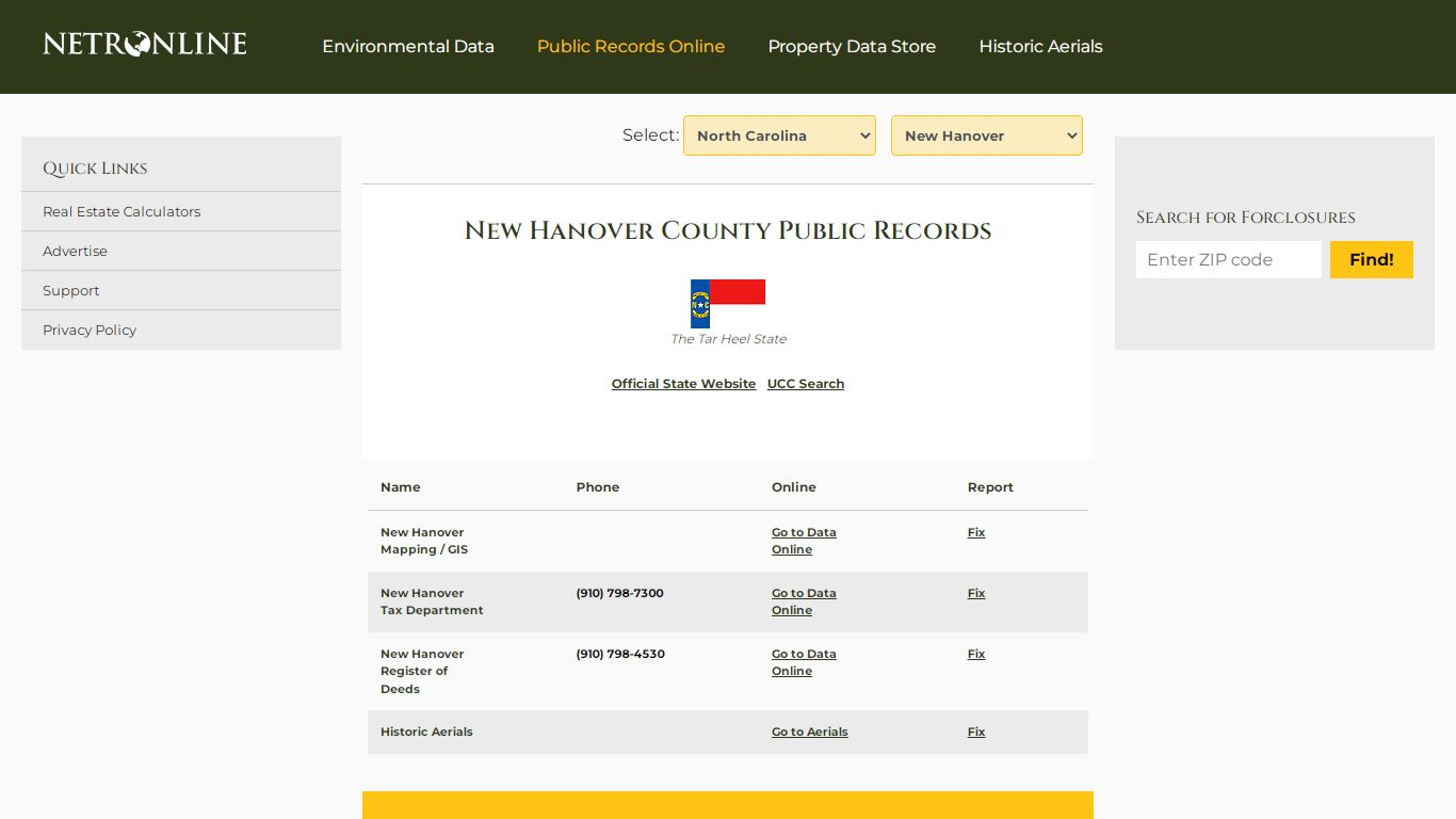 New Hanover County Public Records - NETROnline.com